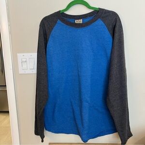 Blue and Gray Raglan Long Sleeve Shirt like new